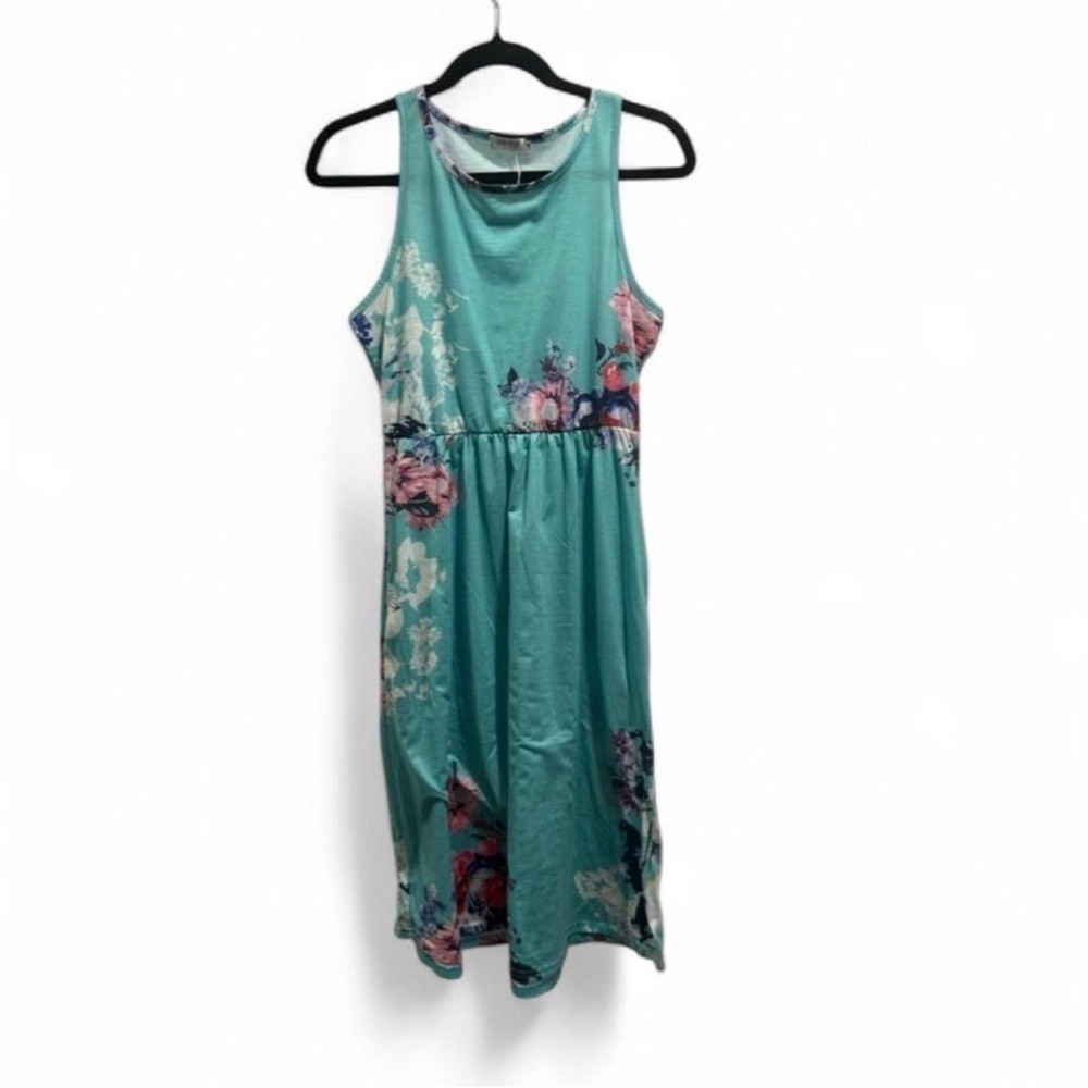 Charming Floral Green Dress